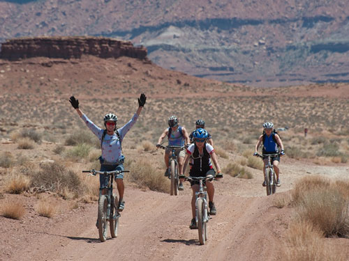 women nearing finish line